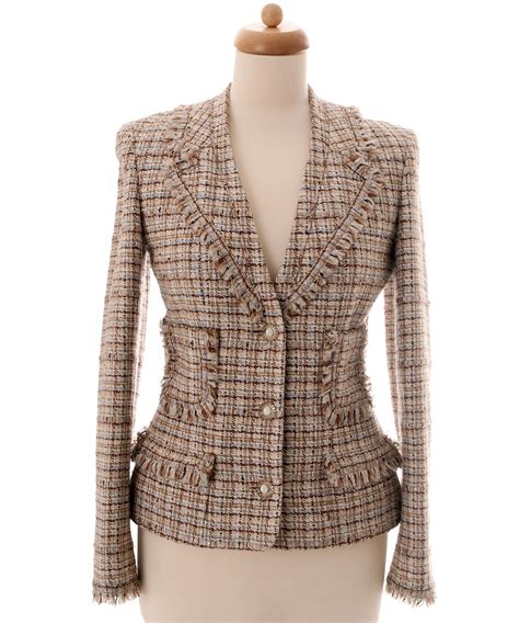 chanel boucle jacket replica|chanel fringed tweed jacket.